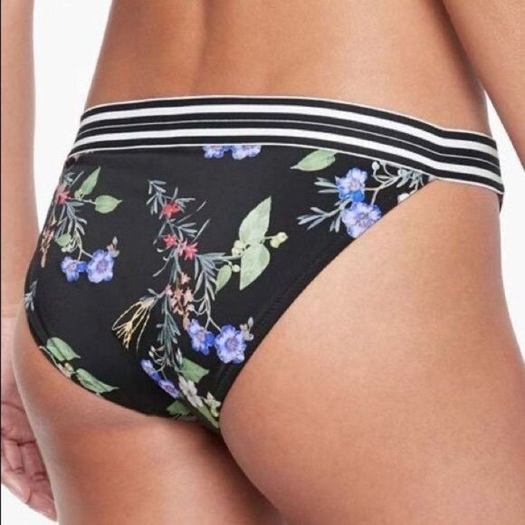 ATHLETA Striped Floral Bikini Bottom Black Size Small - Picture 2 of 7